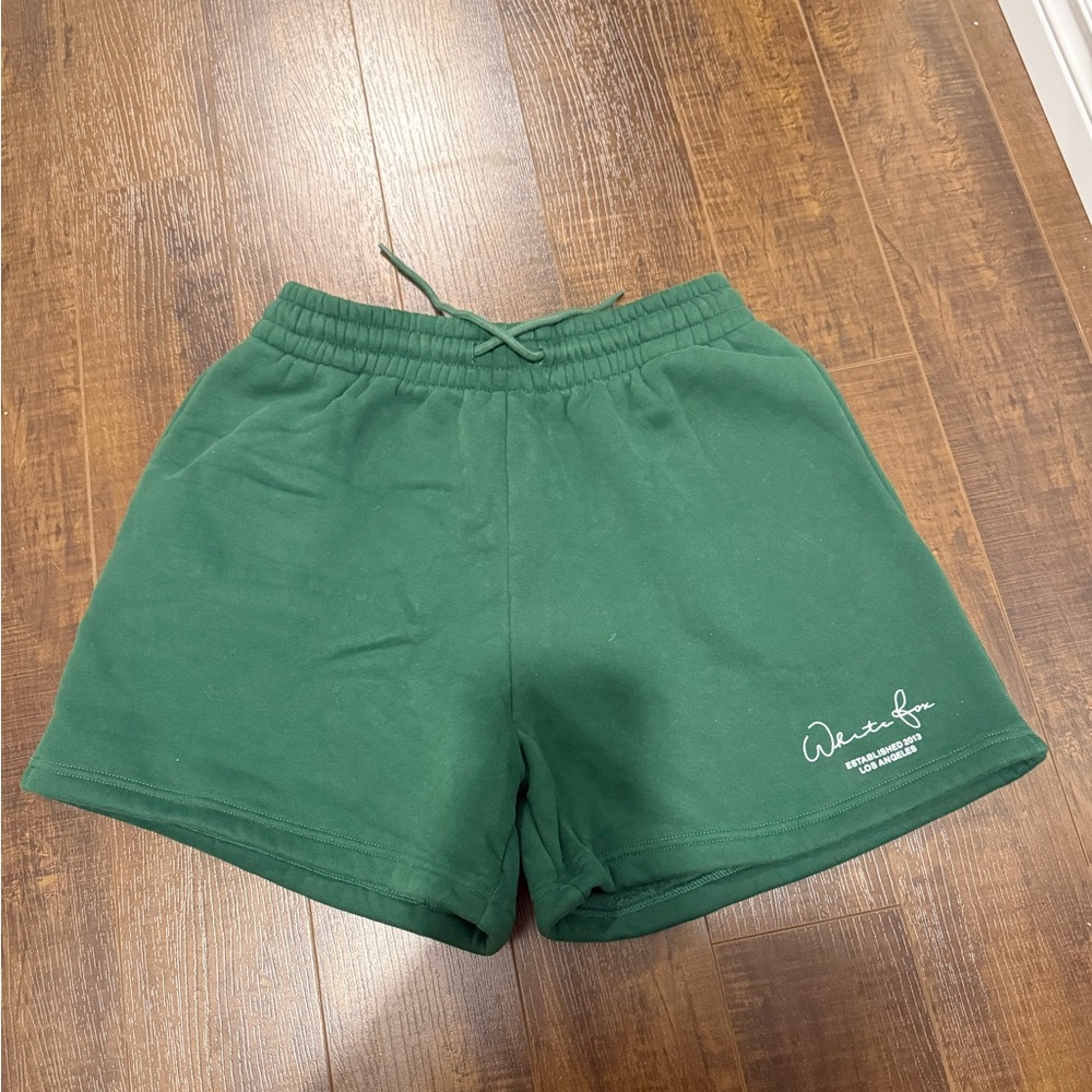 Real White Fox Boutique forest Green Drawstring Shorts - Picture 2 of 3